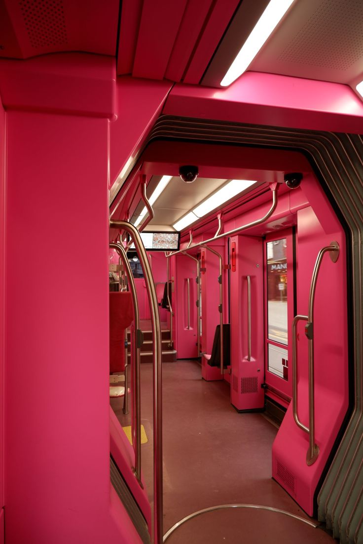 tram rose à genève