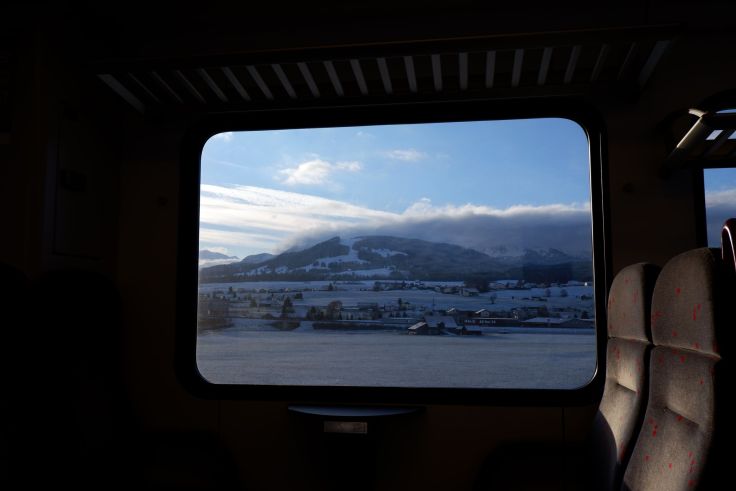Vue du train entre Genève et Gruyère
