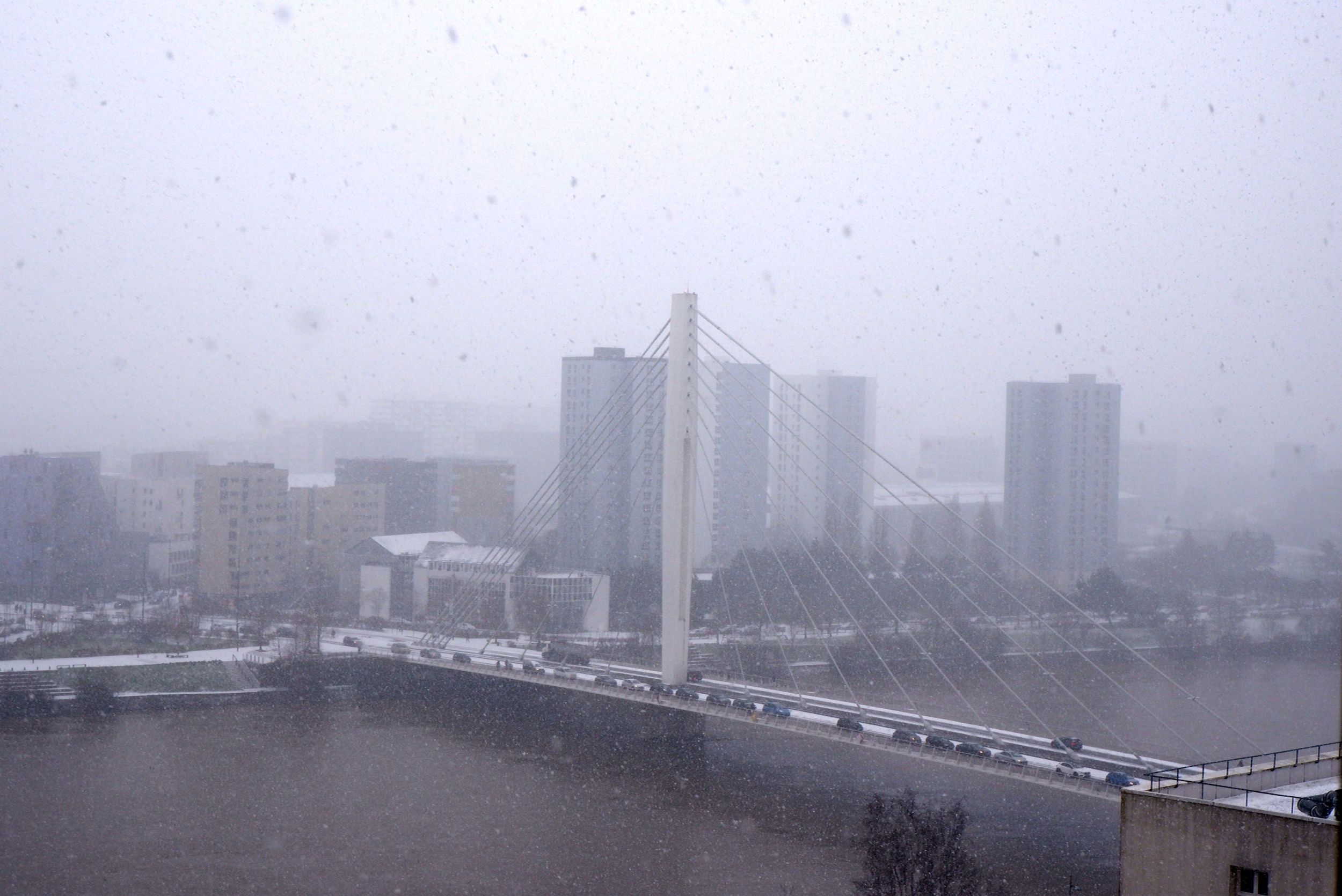 le pont eric tabarly sous la neige